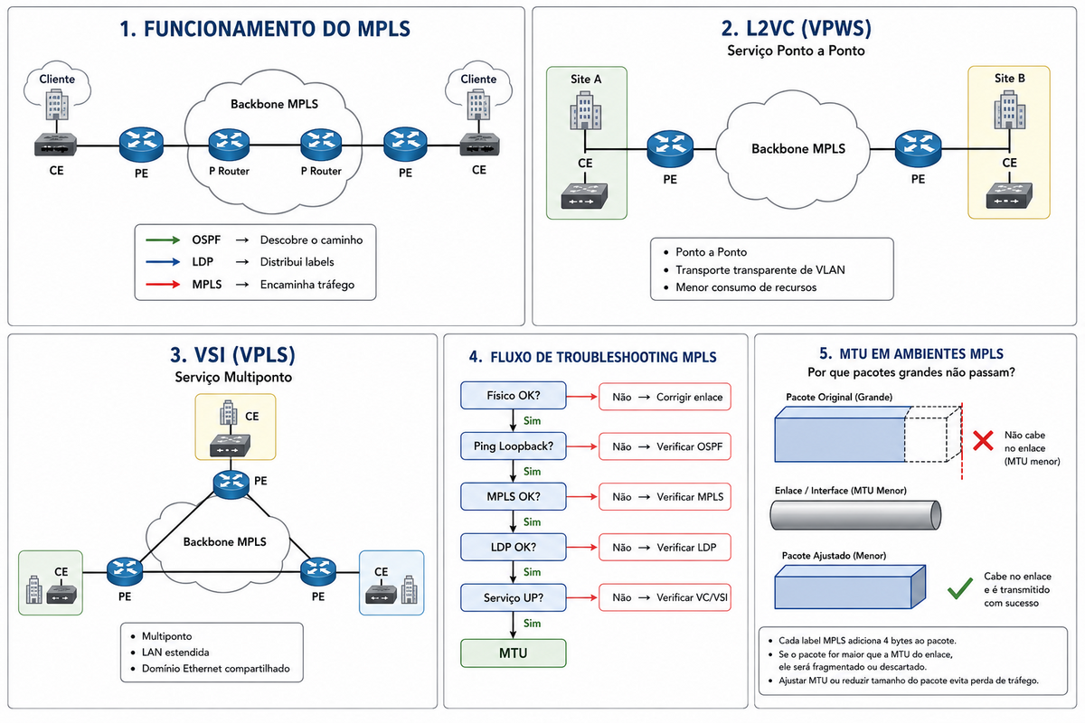Diagramas MPLS para referência operacional